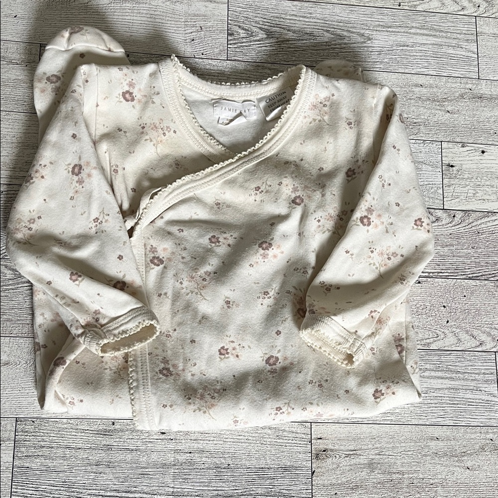 Jamie Kay 100% Organic Cotton Periwinkle One Piece Footie Size 6-12 Months